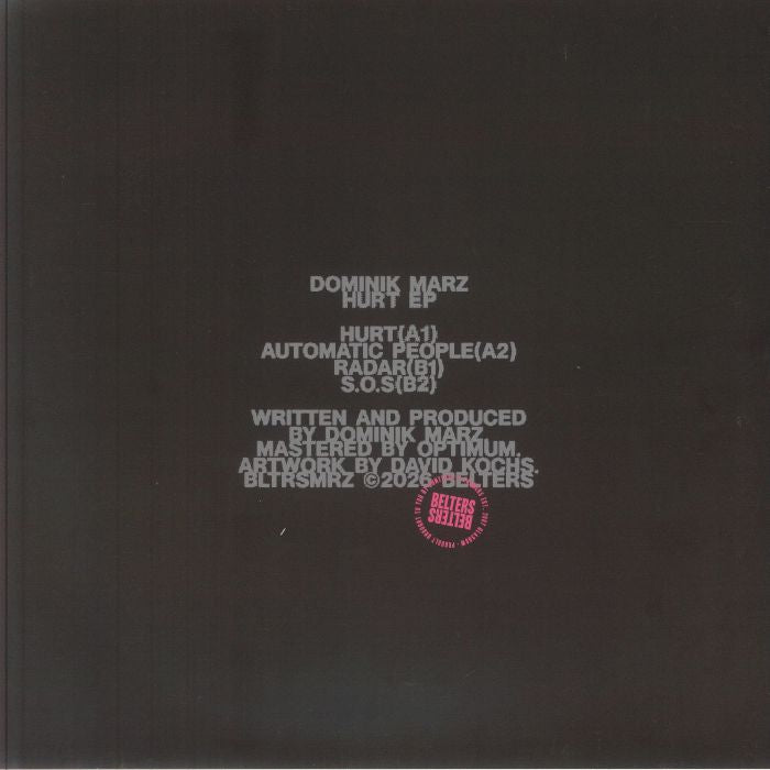 Dominik Marz – Hurt EP (12", Belters, 2026) Back Cover