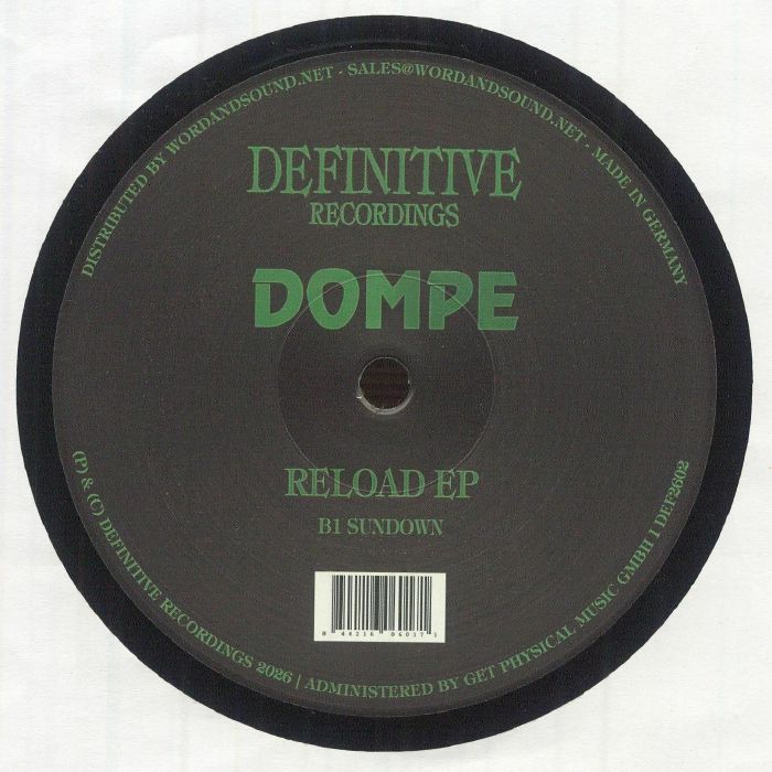 Dompe – Reload EP (12", Definitive Recordings, 2026) Back Cover