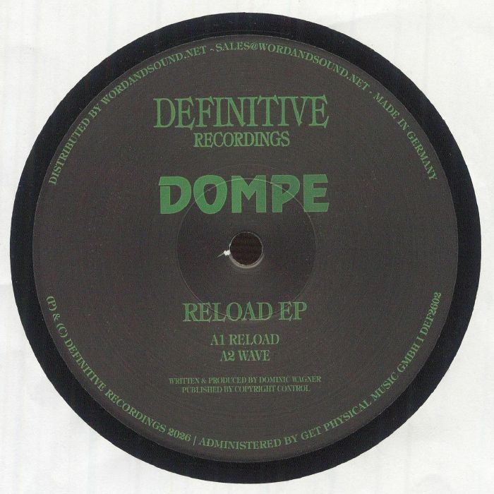Dompe – Reload EP (12", Definitive Recordings, 2026) Front Cover