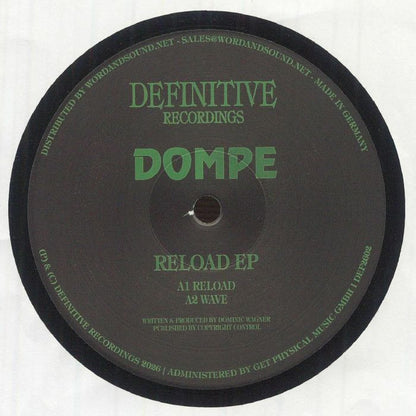 Dompe – Reload EP (12", Definitive Recordings, 2026) Front Cover