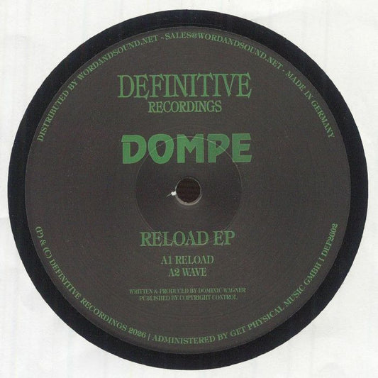 Dompe – Reload EP (12", Definitive Recordings, 2026) Front Cover