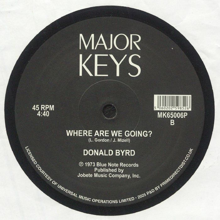 Donald Byrd – Think Twice / Where Are We Going? (12", Major Keys, 2025) Back Cover