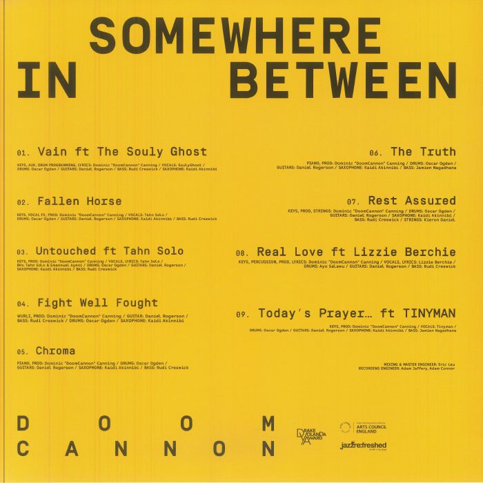 DoomCannon – Somewhere In Between (LP, Yellow, Jazz Re:freshed, 2025) Back Cover