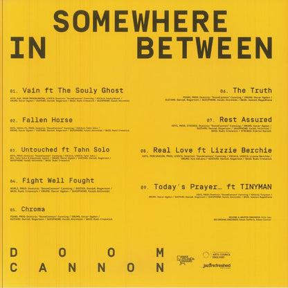 DoomCannon – Somewhere In Between (LP, Yellow, Jazz Re:freshed, 2025) Back Cover
