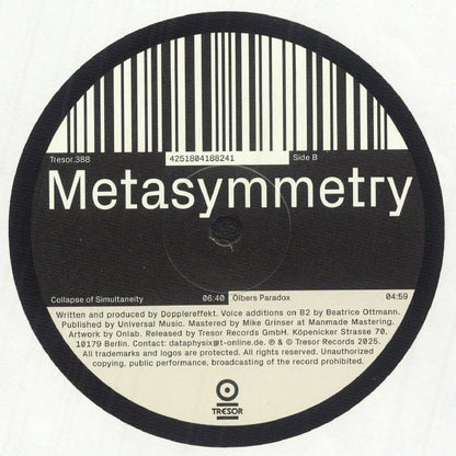 Dopplereffekt – Metasymmetry (12", Tresor, 2025) Back Cover