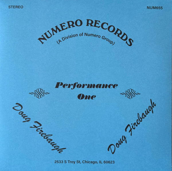 Doug Firebaugh – Performance One (LP, Numero Group, 2025) Front Cover