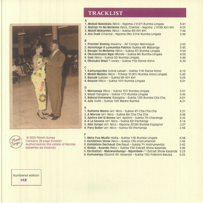 Dr. Nico & African Fiesta Sukisa – Docteur Nico Presents African Fiesta Sukisa 1966-1974 (3xLP, Planet Ilunga, 2025) back cover
