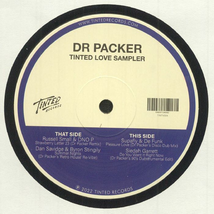 Dr Packer – Tinted Love Sampler (12", Tinted Records, 2022) Back Cover