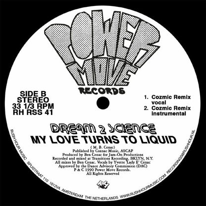 Dream 2 Science – My Love Turns To Liquid (12", Rush Hour, 2026) Back Cover