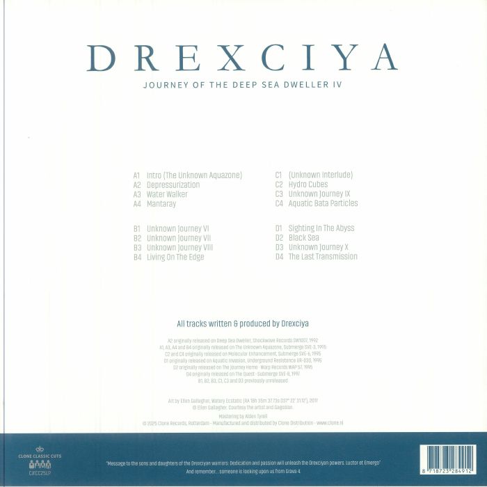 Drexciya – Journey Of The Deep Sea Dweller IV (2x12", Journey Of The Deep Sea Dweller, 2025) Back Cover