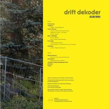Drift Dekoder – Sluta Leta (LP, Cheap, 2026) Back Cover