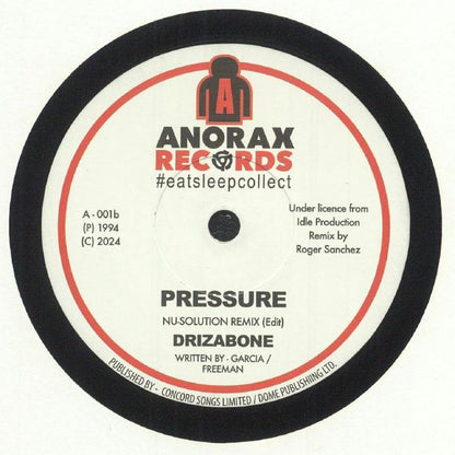 Drizabone – Pressure (7", Anorax Records, 2024) Back Cover
