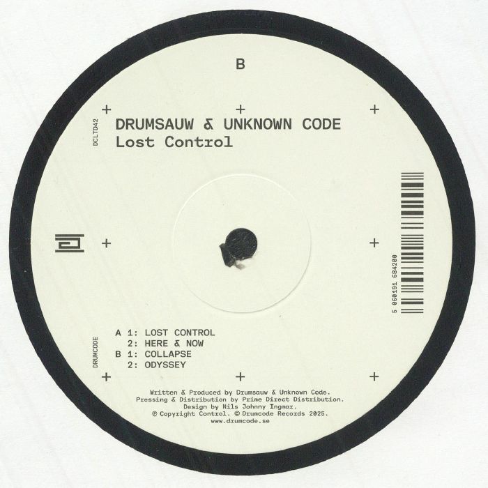 Drumsauw Unknown Code – Lost Control (12", DCLTD, 2025) Back Cover