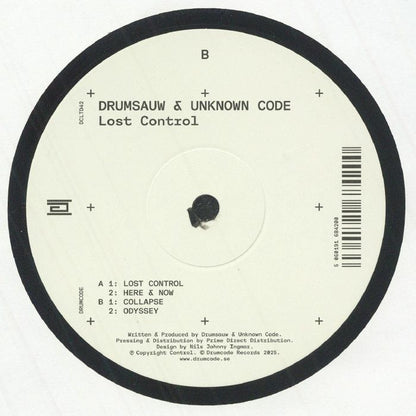 Drumsauw Unknown Code – Lost Control (12", DCLTD, 2025) Back Cover