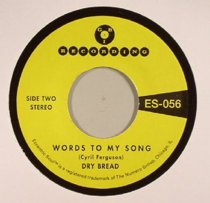 Dry Bread – Yamar / Words To My Song (7", Clear, Numero Group, 2025) Back Cover