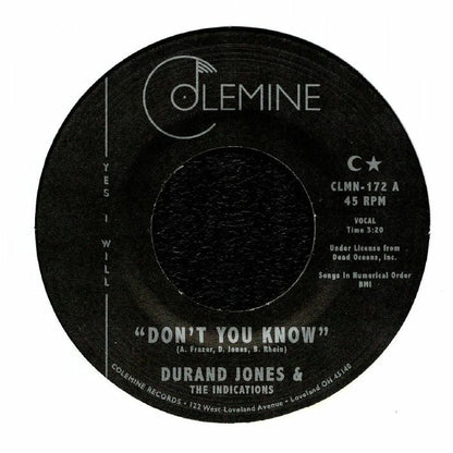 Durand Jones & The Indications – Don't You Know (7", Colemine Records, 2019) Front Cover