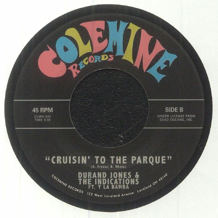 Durand Jones & The Indications – Too Many Tears / Cruisin' To The Parque (7", Colemine Records, 2023) Back Cover