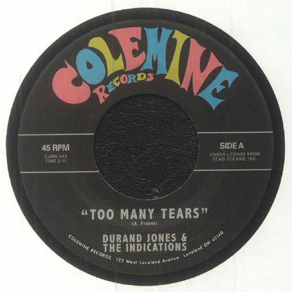Durand Jones & The Indications – Too Many Tears / Cruisin' To The Parque (7", Colemine Records, 2023) Front Cover