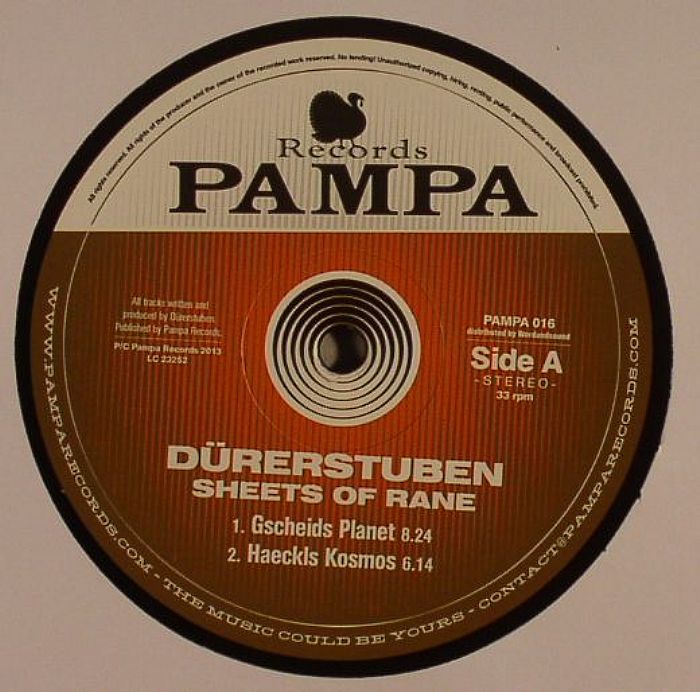 Dürerstuben – Sheets Of Rane (12", Pampa Records, 2013) Front Cover