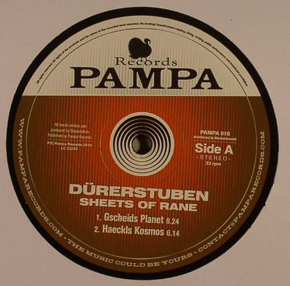 Dürerstuben – Sheets Of Rane (12", Pampa Records, 2013) Front Cover