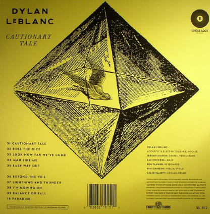 Dylan LeBlanc – Cautionary Tale (LP, Single Lock Records, 2016) Back Cover