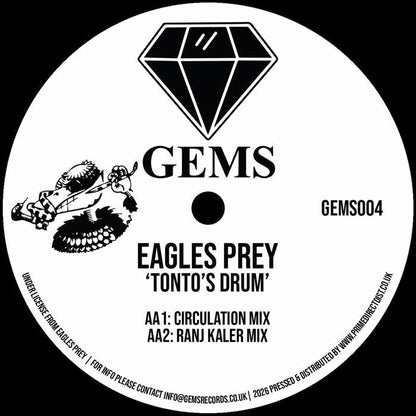 Eagles Prey – Tonto's Drum (12", Gems, 2026) Back Cover