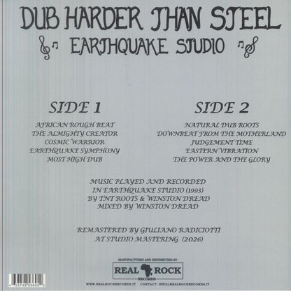 Earthquake Studio – Dub Harder Than Steel (LP, Real Rock, 2026) Back Cover