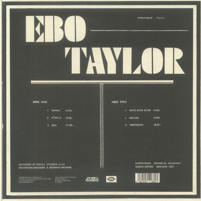 Ebo Taylor – Ebo Taylor (LP, Strut, 2025) Back Cover