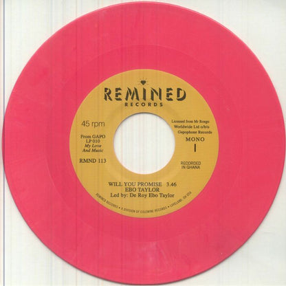 Ebo Taylor – Will You Promise (7", Salmon Pink, Remined, 2026) Back Cover