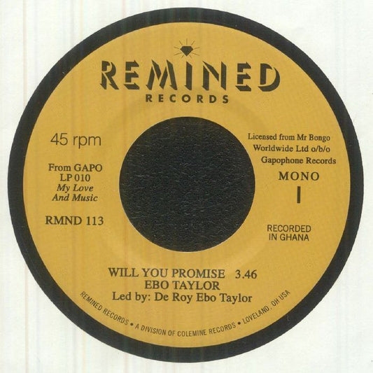 Ebo Taylor – Will You Promise (mono) (7", Colemine, 2026) Front Cover