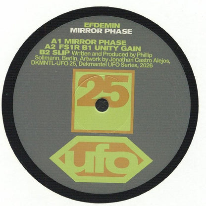 Efdemin – Mirror Phase (12", Dekmantel UFO Series, 2026) Front Cover