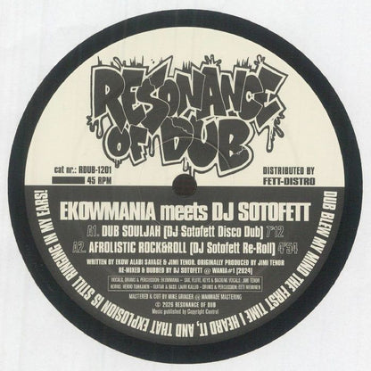 Ekowmania meets DJ Sotofett – Dub Souljah (12", Resonance of Dub, 2026) Front Cover