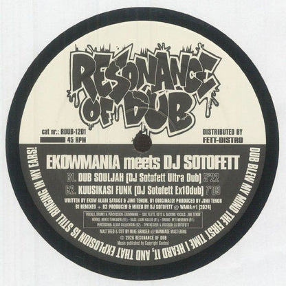 Ekowmania meets DJ Sotofett – Dub Souljah (12", Resonance of Dub, 2026) Back Cover