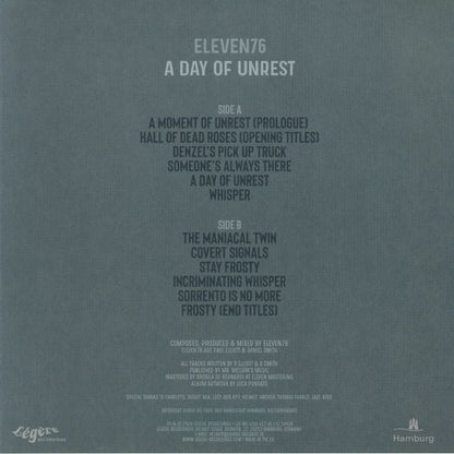 Eleven76 – A Day Of Unrest (LP, Légère Recordings, 2026) Back Cover