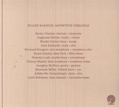 Éliane Radigue – Asymptote Versatile (CD, Amgen, 2025) back cover