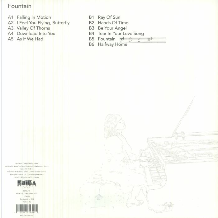 Emika – Fountain (LP, Emika Records, 2026) Back Cover