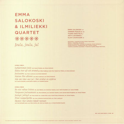 Emma Salokoski & Ilmiliekki Quartet – Joulu, Joulu, Jul (LP, Red+Black Marbled Vinyl, We Jazz, 2022) Back Cover