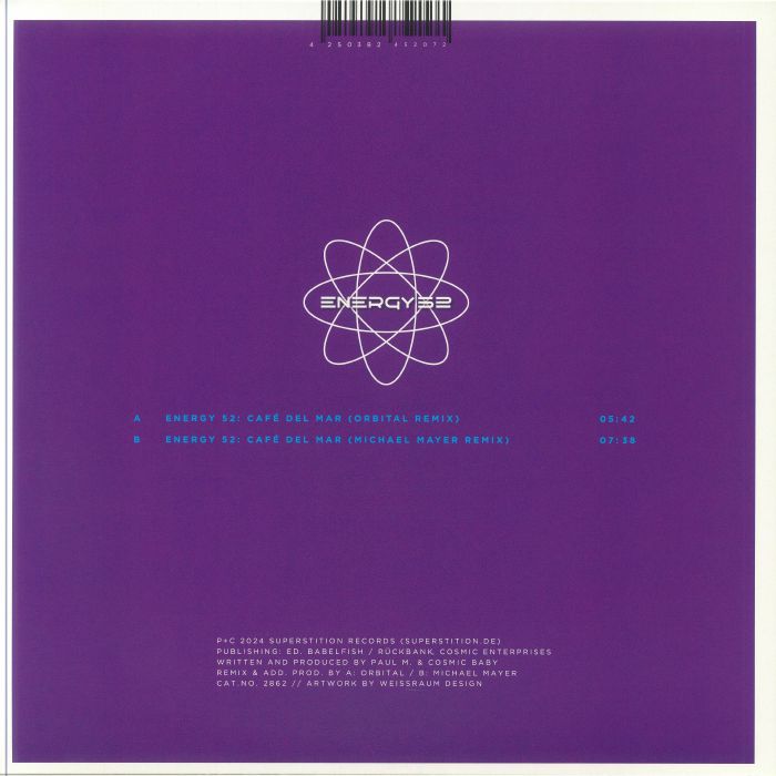 Energy 52 – Café Del Mar (12", Superstition, 2024) Back Cover
