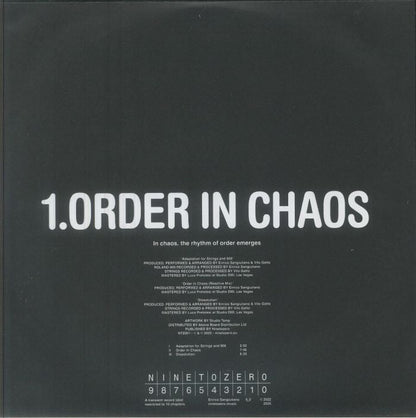 Enrico Sangiuliano & Vito Gatto – Order In Chaos EP (12", NINETOZERO, 2025) Back Cover