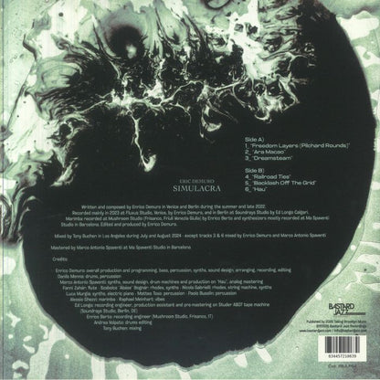 Eric Demuro – Simulacra (LP, Bastard Jazz, 2026) Back Cover