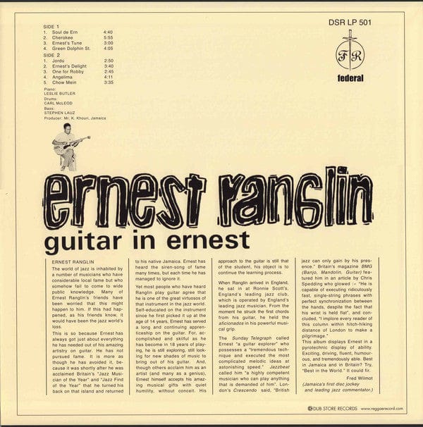 Ernest Ranglin – Guitar In Ernest (LP, Dub Store Records, Federal, 2021) image 02