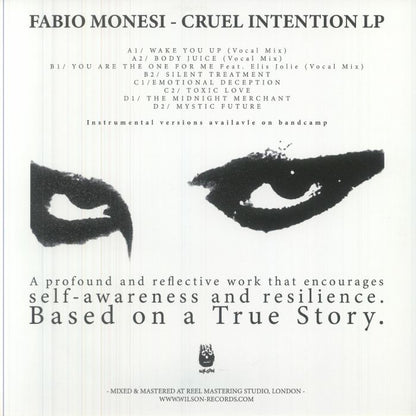 Fabio Monesi – Cruel Intention (2xLP, Wilson Records, 2026) Back Cover