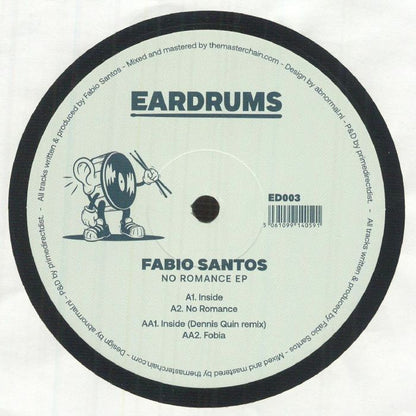 Fabio Santos – No Romance EP (12", EARDRUMS, 2026) Front Cover