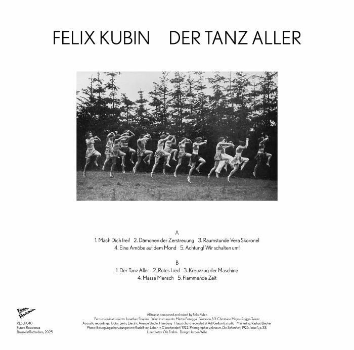 Felix Kubin – Der Tanz Aller (LP, Futura Resistenza, 2025) Back Cover