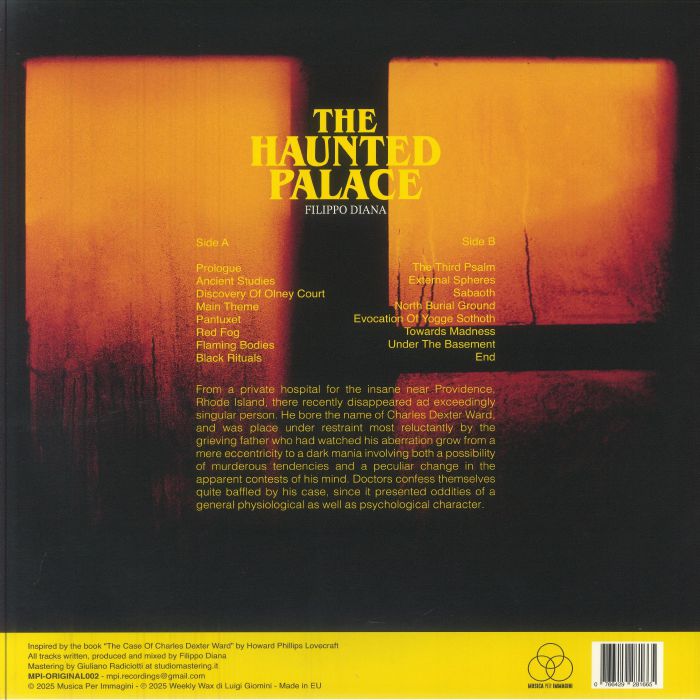 Filippo Diana – The Haunted Palace (LP, 180g, Musica Per Immagini, 2025) Back Cover
