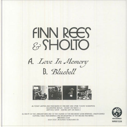 Finn Rees Sholto – Love In Memory / Bluebell (7", Mr Bongo, 2025) Back Cover