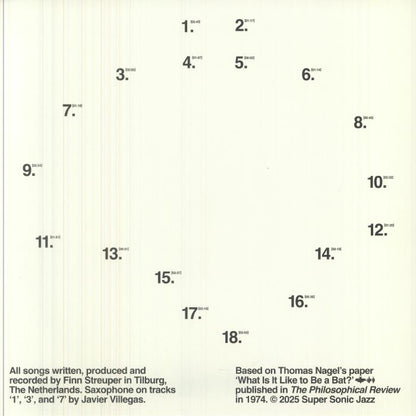 Finn Streuper – What It's Like to be a Bat (LP, Super-Sonic Jazz, 2026) Back Cover