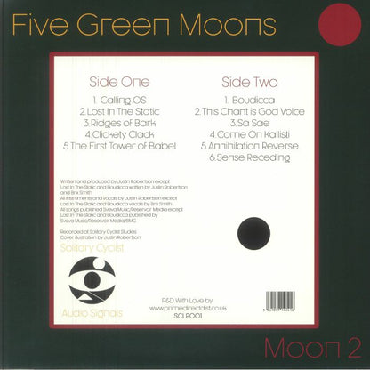 Five Green Moons – Moon 2 (LP, Green, Solitary Cyclist, 2025) Back Cover