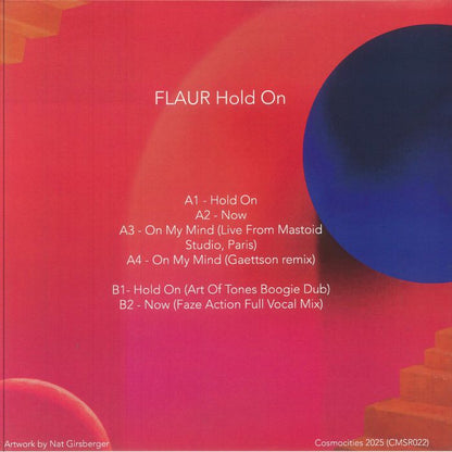 FLAUR – Hold On (12", Cosmocities Records, 2025) back cover