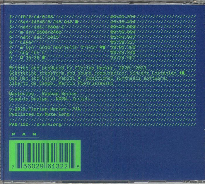Hecker – Natural Selection (CD, Pan, 2026) Back Cover